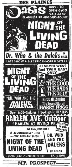 Dr Who and the Daleks, Chicago, re-release December 1968