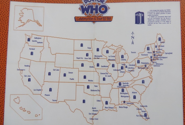 Map showing cities visited by the 87-88 tour